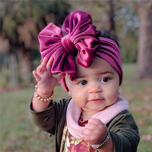 Velvet Baby Headband Newborn Big Bow. 