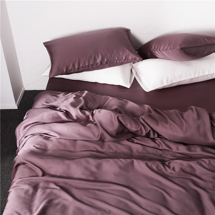 Fitted Sheets with 4 Pillowcases Bamboo Sheet Set, 6 Pieces, Queen Size 