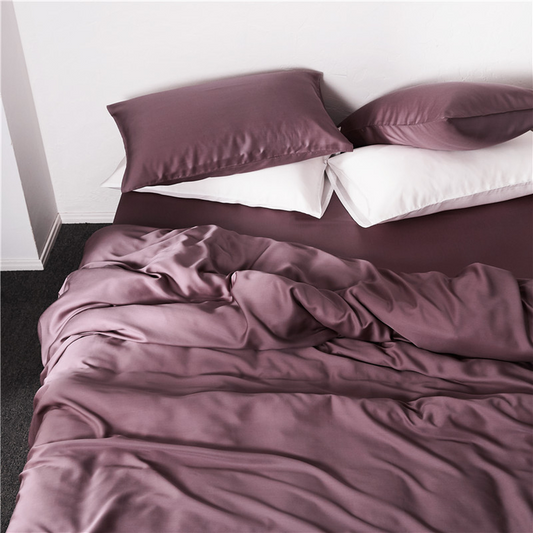 Fitted Sheets with 4 Pillowcases Bamboo Sheet Set, 6 Pieces, Queen Size 