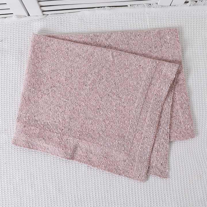 Pure Color Soft Cotton Knitted Blanket 