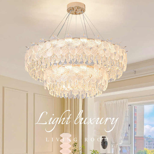 French Cream Style Modern Simple Iron Chandelier 