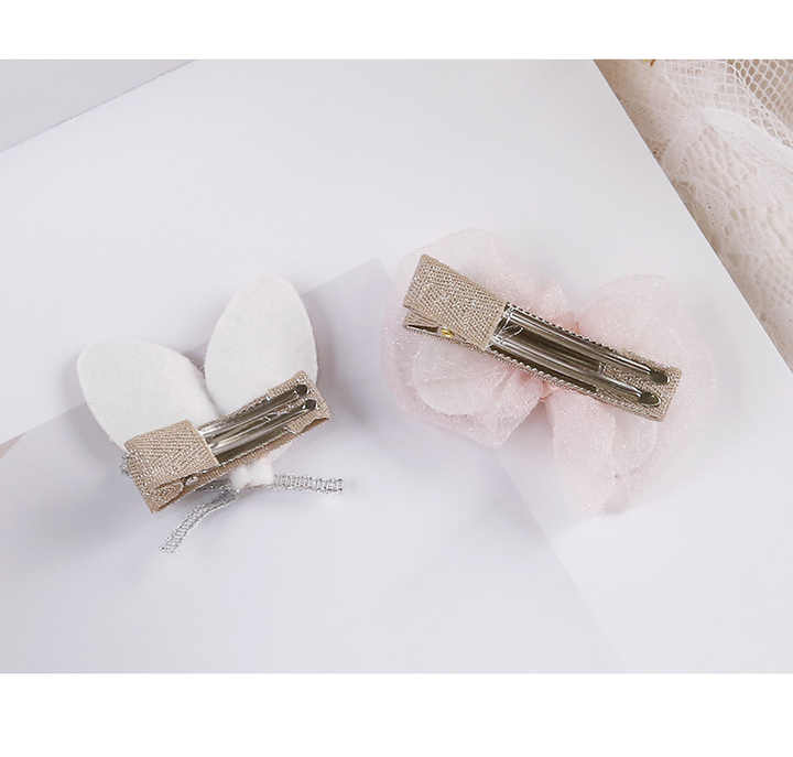 Set Wholesale Cartoon Mesh Knot Bow Hairpins 