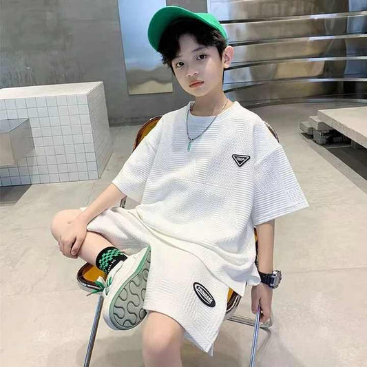 Boys' shorts, boys' summer suit, new short-sleeved shirt and shorts 