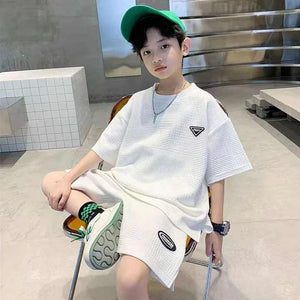 Boys' shorts, boys' summer suit, new short-sleeved shirt and shorts 