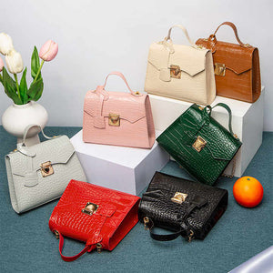 New faux crocodile leather handbag