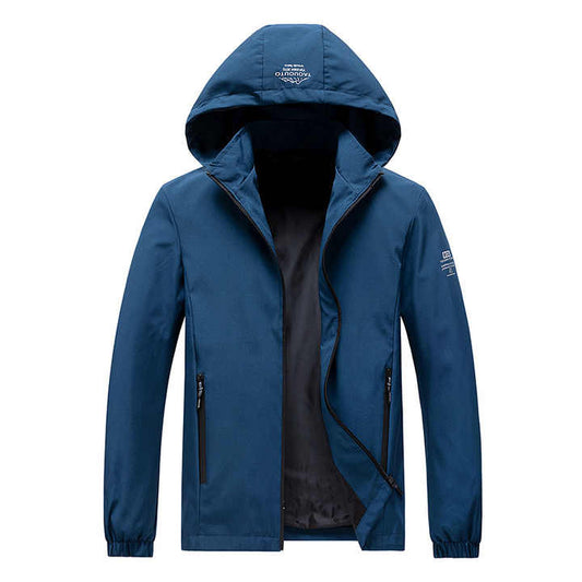 Men's Casual Vintage Bomber Jacket with Hood and 