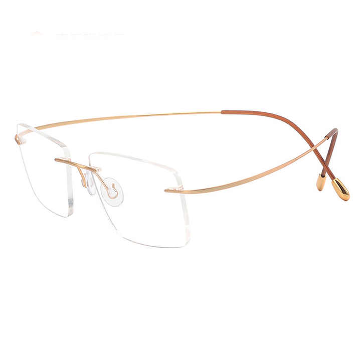 Japan Pure Titanium Rimless Executive Eyeglasses 