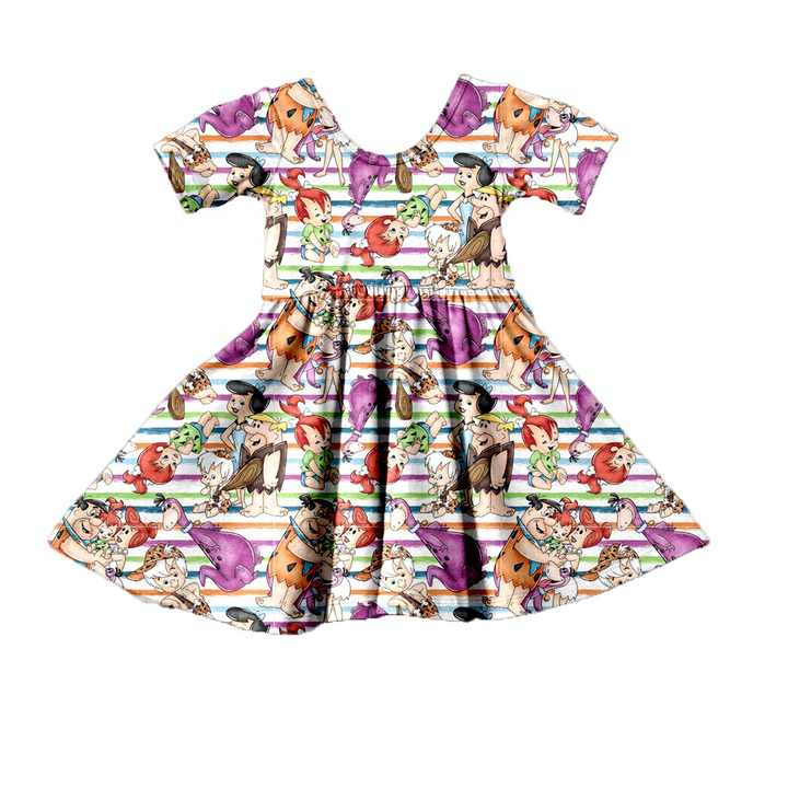 Baby Girl Summer Short Sleeve Dres-فستان صيفي قصير