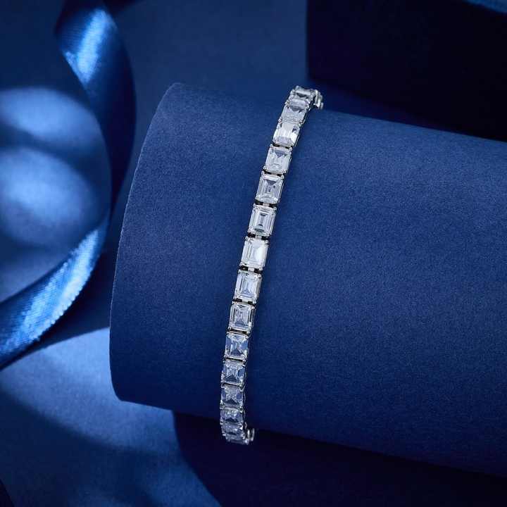 Plated Cubic Zirconia Tennis Chain Bracelet 