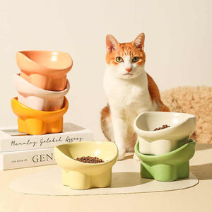 Extra Wide Ceramic Cat Food and Water Dishes with Extra Height - Bowls &amp; Feeders 