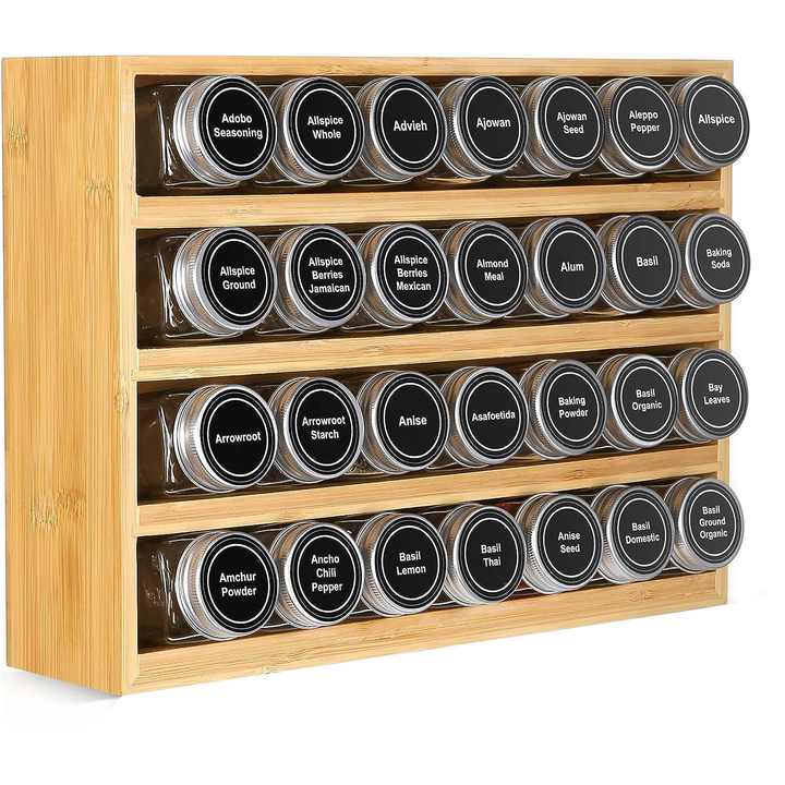 منظم صندوق التوابل من خشب الخيزران-Bamboo spice box organizer