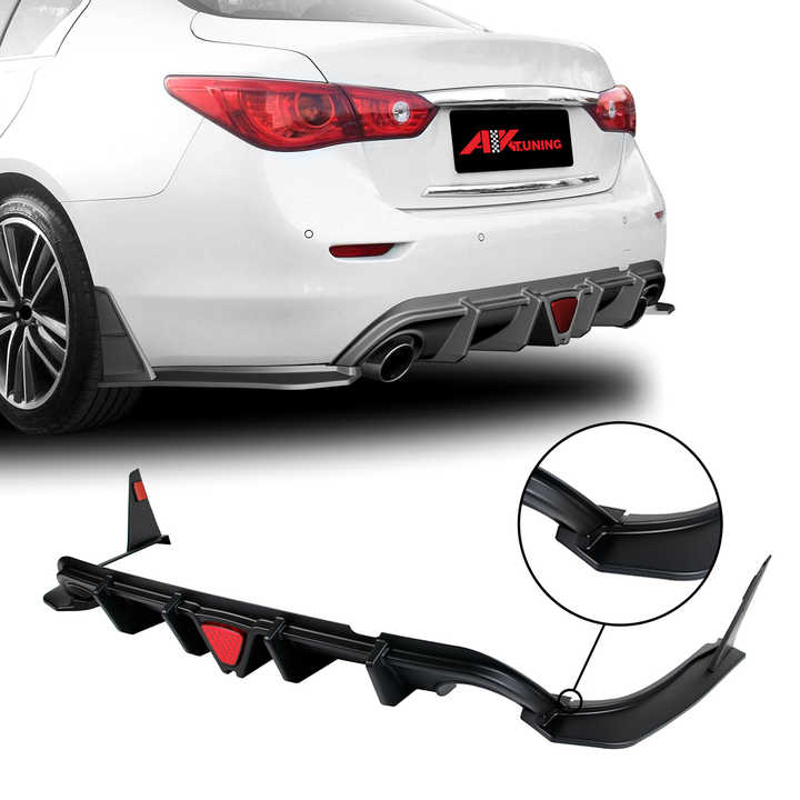 q50 carbon fiber plastic accessories for rear wing diffuser 