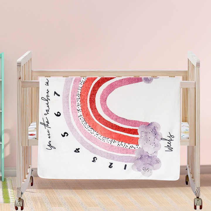 CPC Certificate Baby Monthly Milestone Blanket Boy or Girl Monthly Blanket with Frame Growth Chart Neutral Blanket 1-12 Months 
