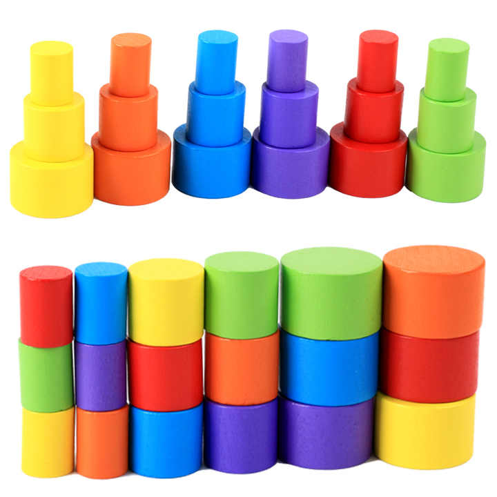 Montessori Moon Balance Building Blocks for Education. 