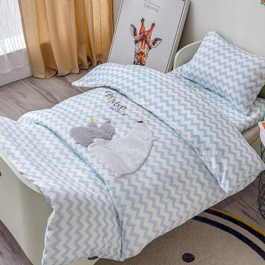 Sizes Baby Sizes Sheet Sets Cotton Knitted Quilt, Pillowcase, Mattress, Embroidered 