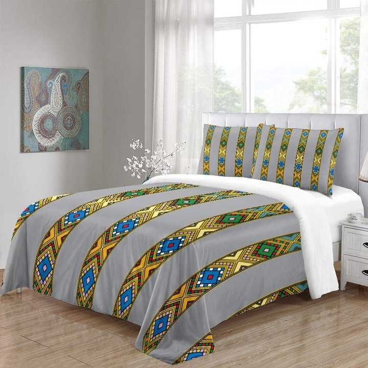Luxury Full Ethiopian Double King Size Bedding Set with 2 