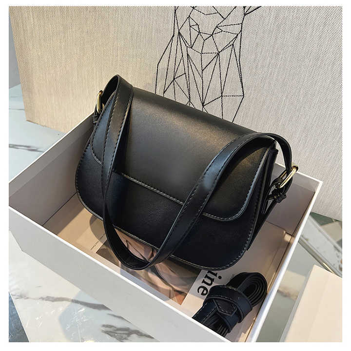 New Elegant Solid Color Women's Shoulder Bag