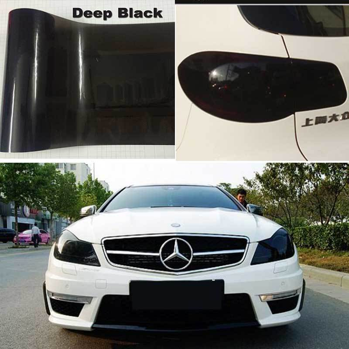 Black Heater Effect Film for Car Rear Fog Light Vinyl Film for Taillight Tint 