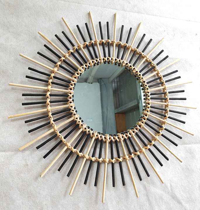 Hanging Furniture Art Dressing Mirror مرآة من الخيزران بتصميم عصري للمنزل