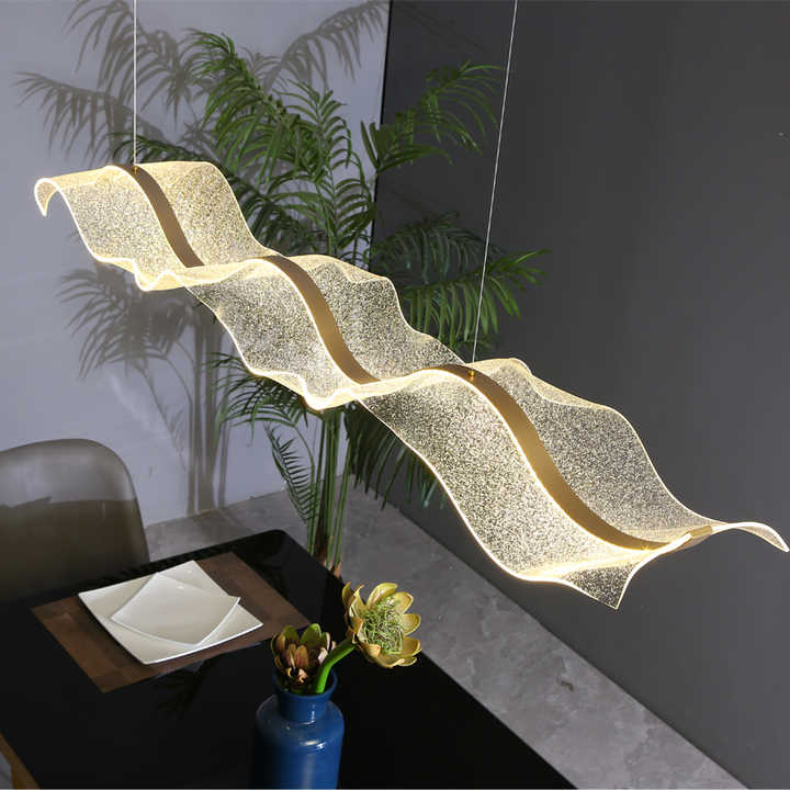 Creative strip light chandeliers, modern dining 
