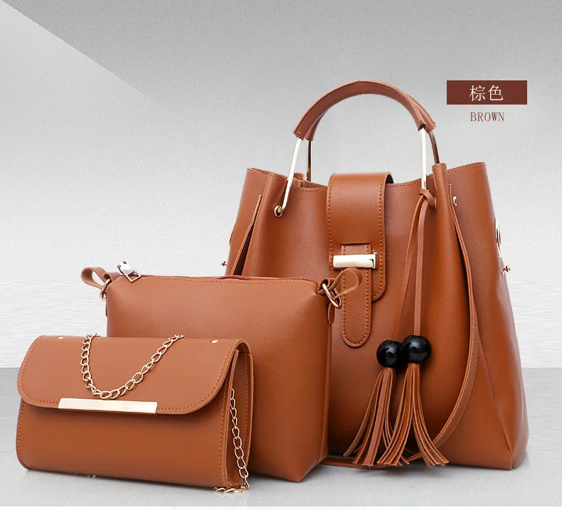 Luxury women's faux leather handbag 