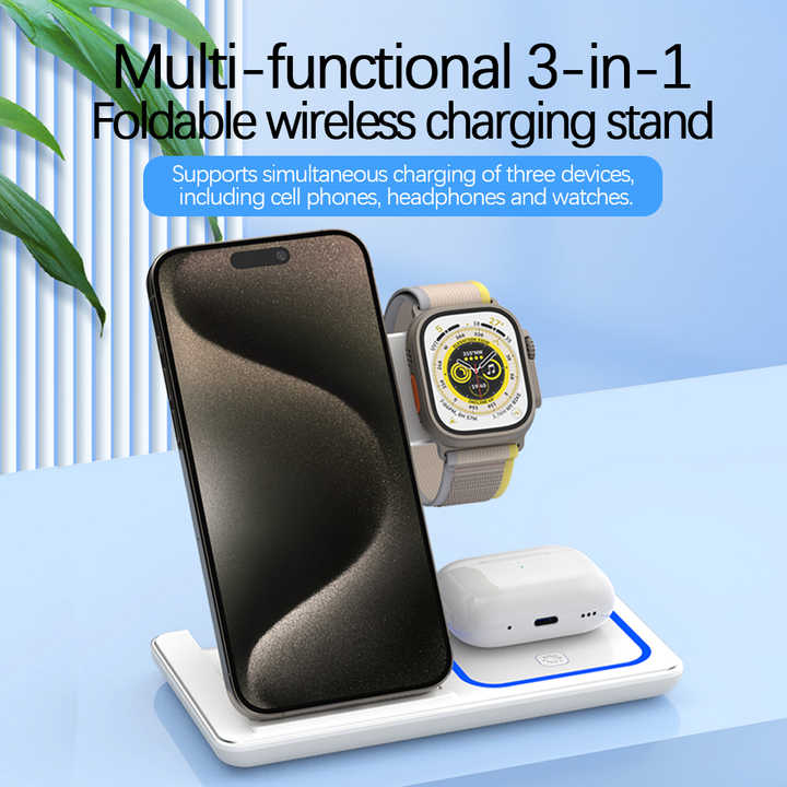 Portable 3 in 1 Fast Multifunctional 15W Phone Charger. 