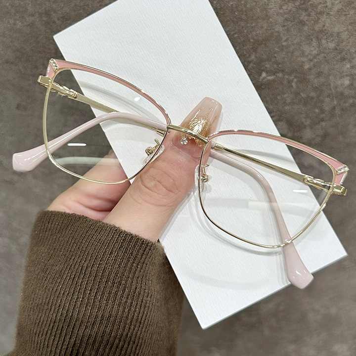 Female Big Frame Square Optical Eyeglasses - Fashionable Anti Blue Light Glasses for Women 