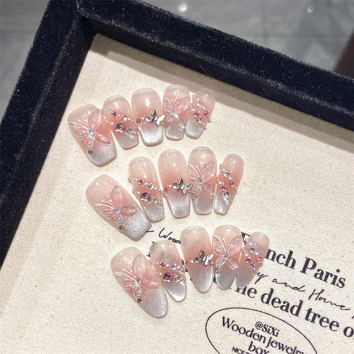 Clear Spring Acrylic Nails 