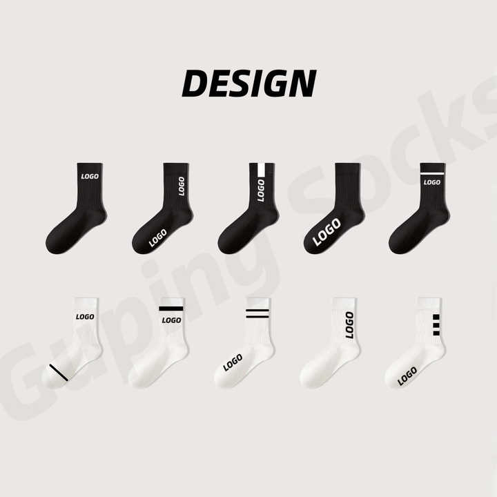 Smiley Face Embroidery Letters Crew Socks