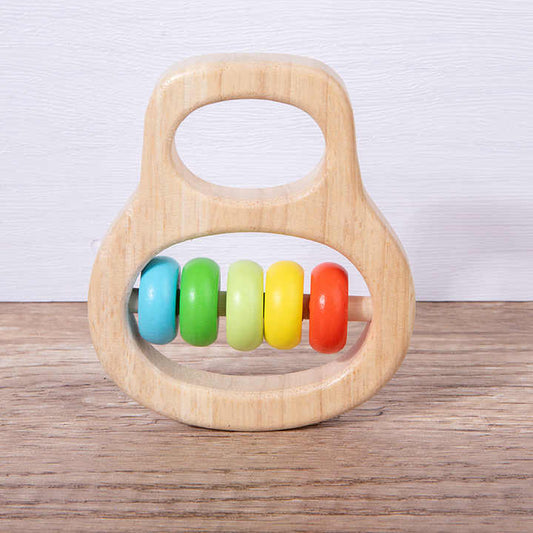 1pc Baby Wooden Rattle Beech Animal Hand Teething. 