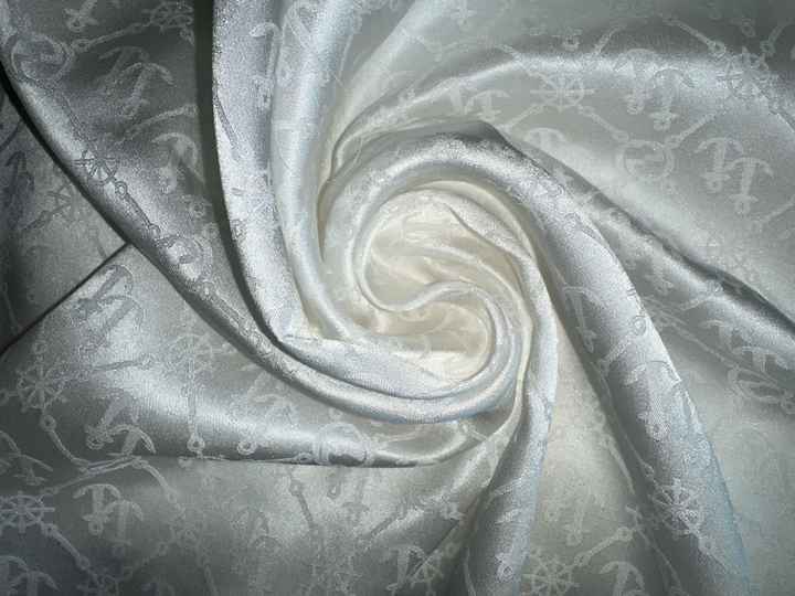 Custom White Silk Jacquard 
