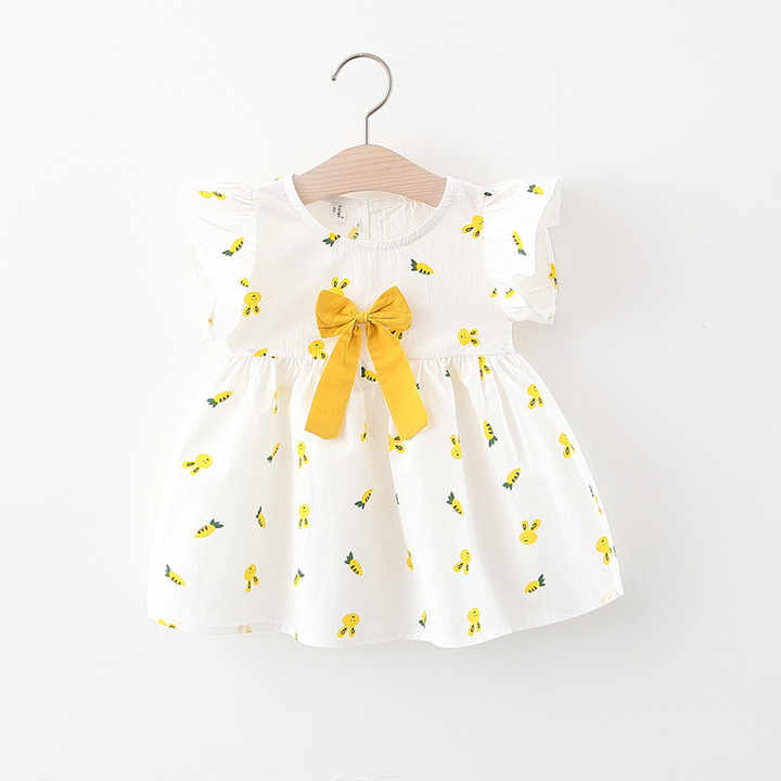 Girls Dresses Summer Cotton Short Sleeves 