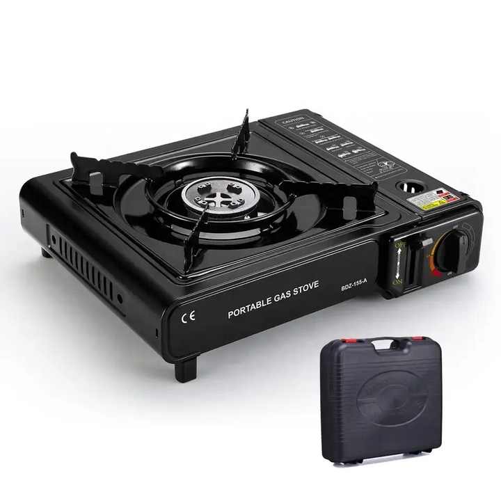 موقد غاز صغير محمول للتخييم . Portable mini gas stove for camping