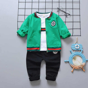 Top Selling Kids Brand Name Clothing Set Zip Up Sports 