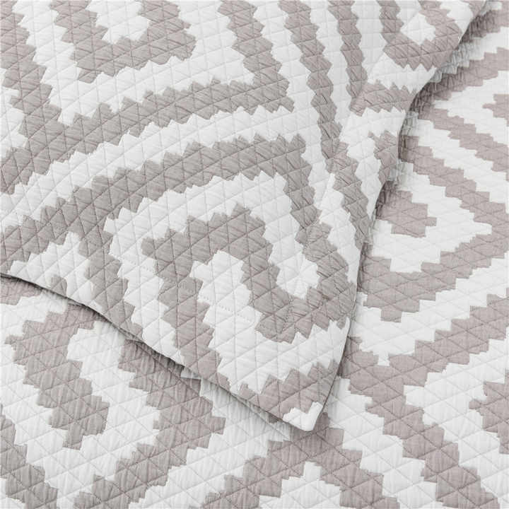 Geometric Yarn Dyed Bedspread 3 Piece Warm 