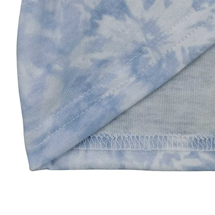 مجموعة ملابس منزلية ناعمة للأطفال الصغار صيفية مخصصة مع صبغة ربطة عنق اصطناعية مطبوعة للفتياتCustom Summer Toddler Soft Homewear Set with Faux Tie Dye Print for Girls