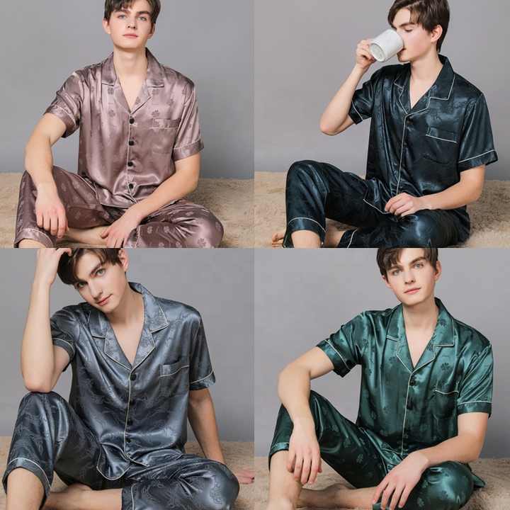 بيجامات جديدة مخصصة بأزرار للأسفل، ملابس . New Custom Button Down Pajamas