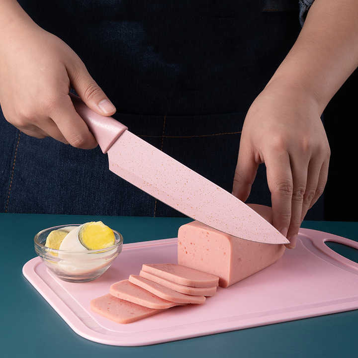 سكين مطبخ ملونة من ست قطع من الفولاذ المقاوم للصدأ متعددة الوظائف6-Piece Colorful Multifunctional Stainless Steel Kitchen Knife