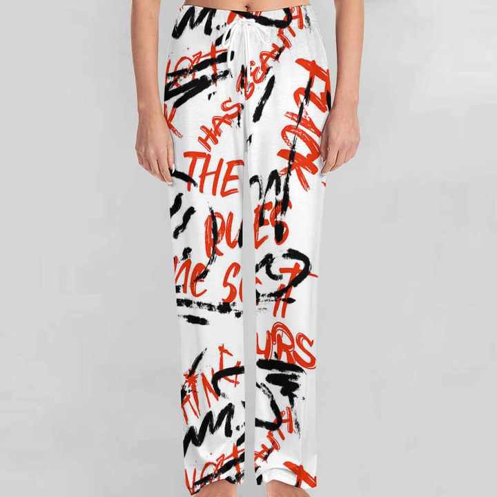 بنطلون بيجامة رجالي سادة بطباعة مخصصة