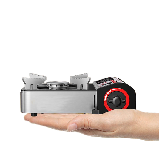 Portable stainless steel gas stove. 