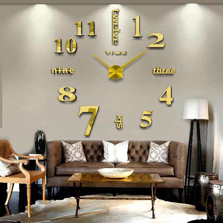 Large Antique Frameless Modern Home Wall Clock 