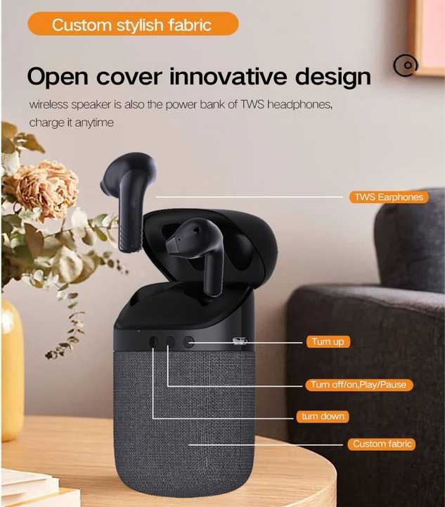 Stereo headphones with wireless charging case 