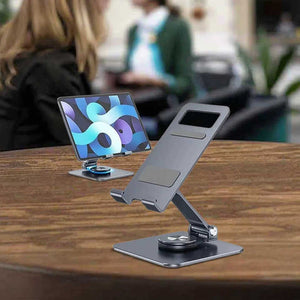 إكسسوارات هاتف محمول للاستخدام المكتبي مع حامل iPad قابل للطي من سبائك الألومنيوم Mobile Phone Accessories for Office Use with Foldable Aluminum Alloy iPad Stand