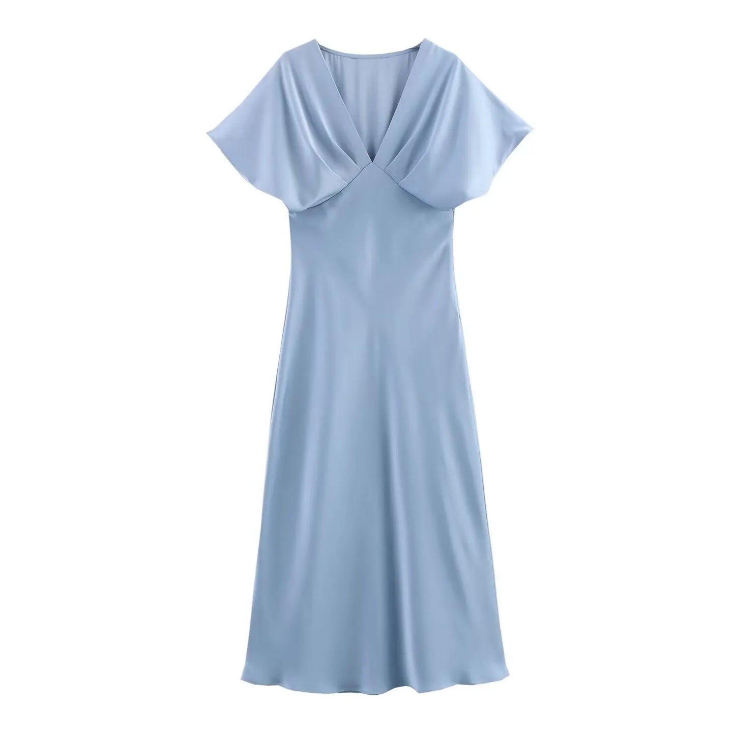 Women's short-sleeved silk dress 