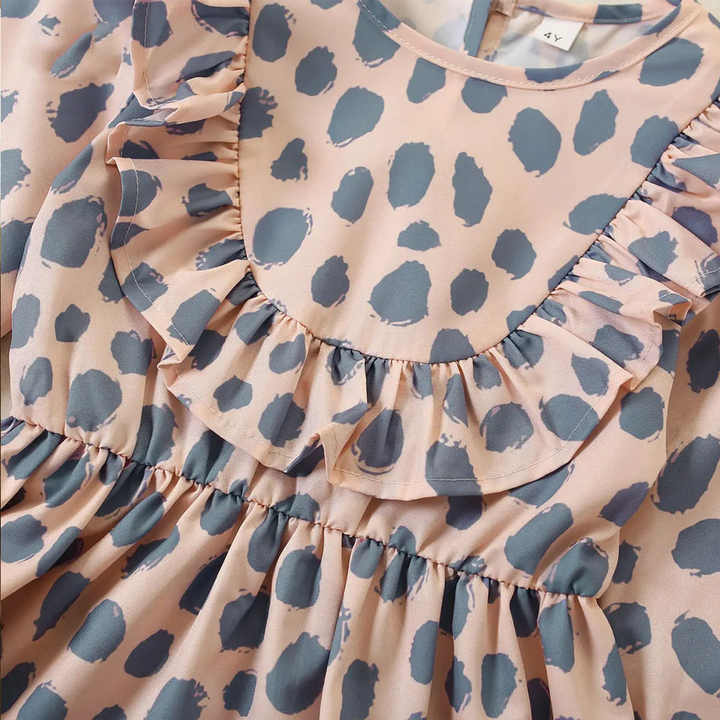 الأم والبنت - نقطة أكمام طويلة ضيقة ملابس متطابقة للأم والابنة