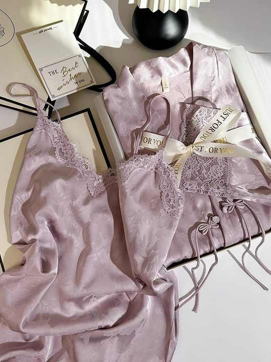 Two-piece silk pajamas