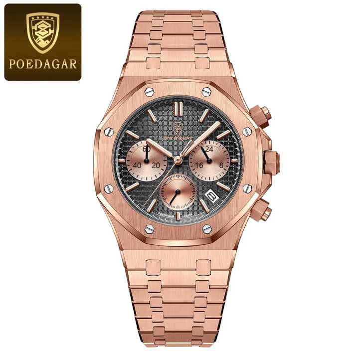 POEDAGAR 926 New Men's Rose Gold Watch. 