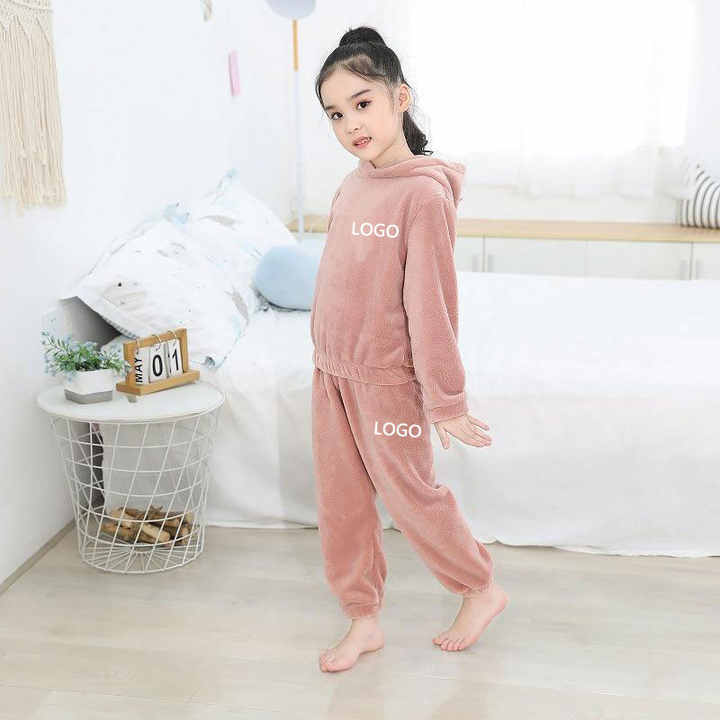 Children's long-sleeved velvet pajamas 