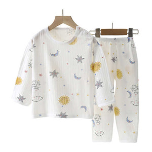 طقم بيجامة قطني رسوم كرتونية منقوشة ملابس منزلية للفتيات 1-6 سنوات من قطعتين ملابس للنومGirls Cartoon Printed Cotton Pajama Set Home Clothes 1-6 Years 2 Pieces Sleepwear