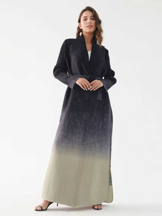 Miyake colorful pleated abaya 